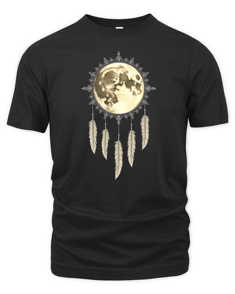 Moon Dream Catcher Ornate Design Organic Unisex T-shirt
