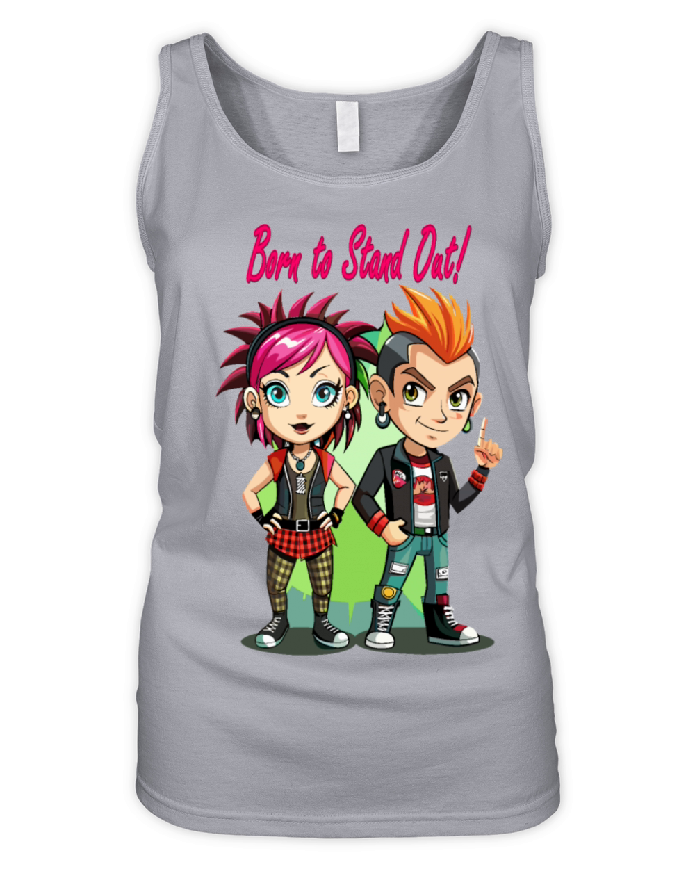 Born to Stand Out - Bold Punk Style Characters Organic Women's Tank Top