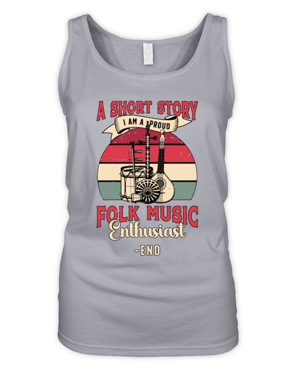 Folk Music Enthusiast A Short Story I Am Musician Organic Women's Tank Top