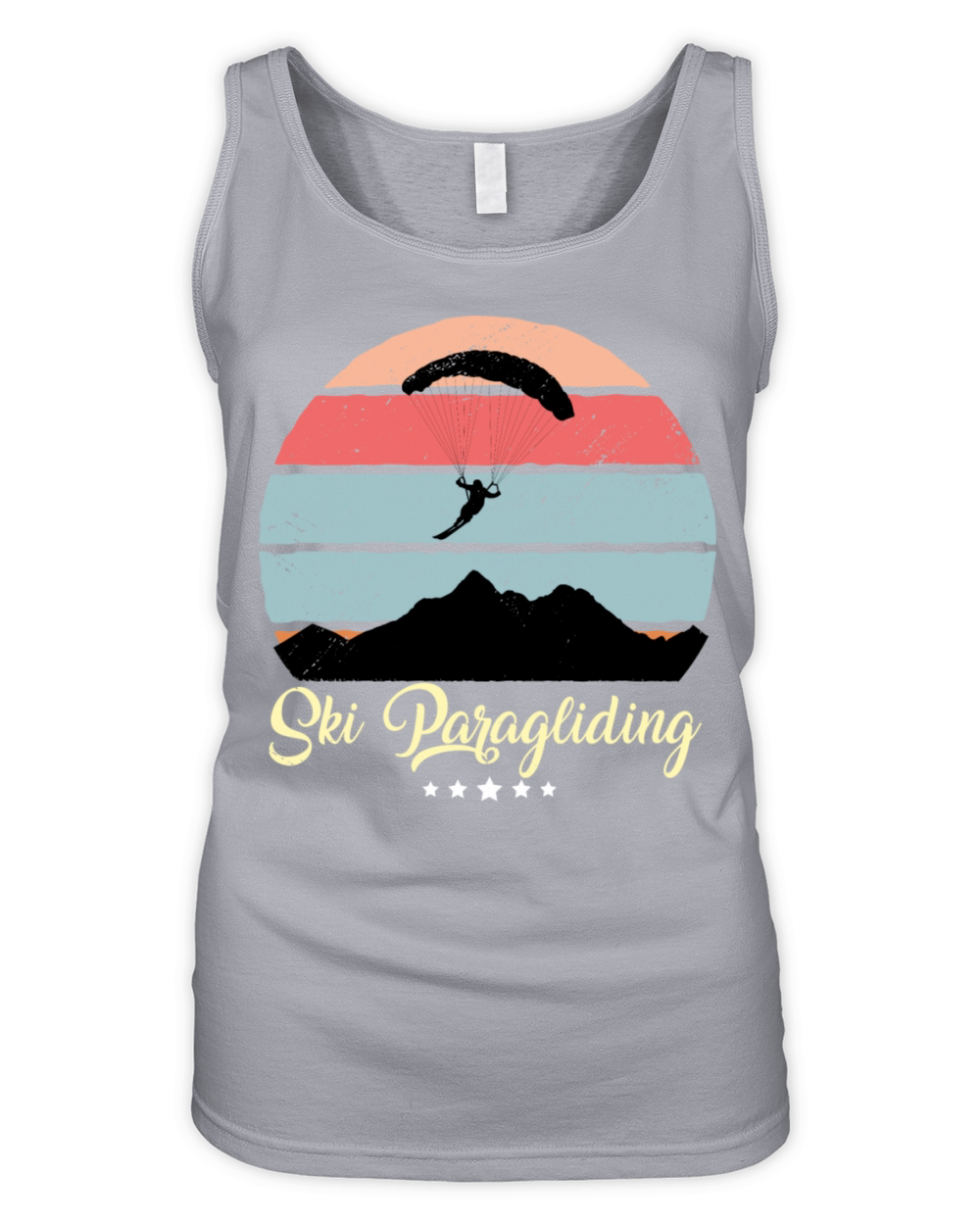 Ski Paragliding Vintage Retro Sunset Organic Women's Tank Top