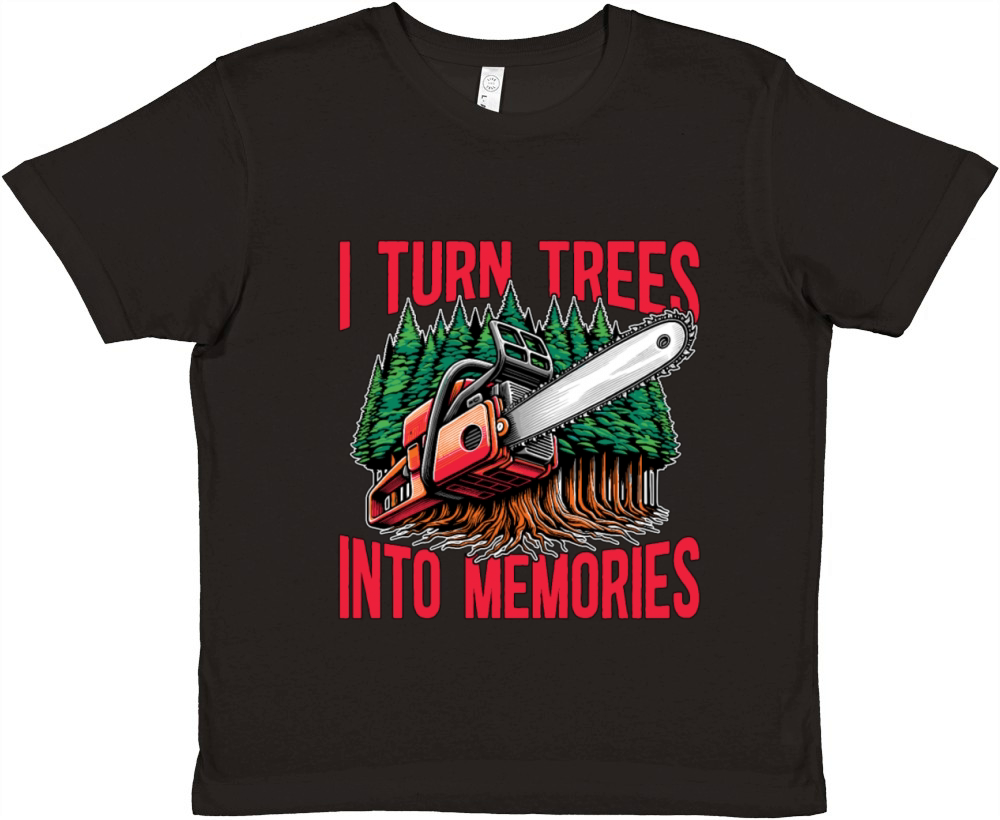 Logging I Turn Trees Into Memories Lumber Worker Premium Kids Crewneck T-shirt