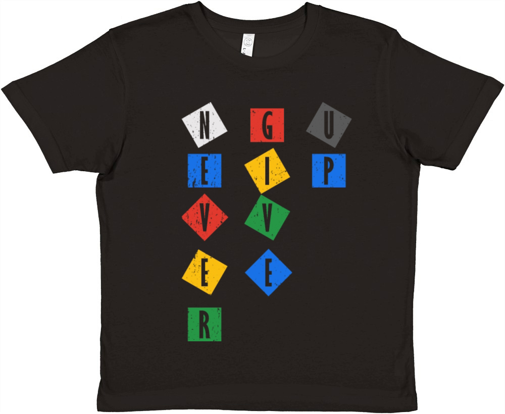 Never Give UP Color Premium Kids Crewneck T-shirt