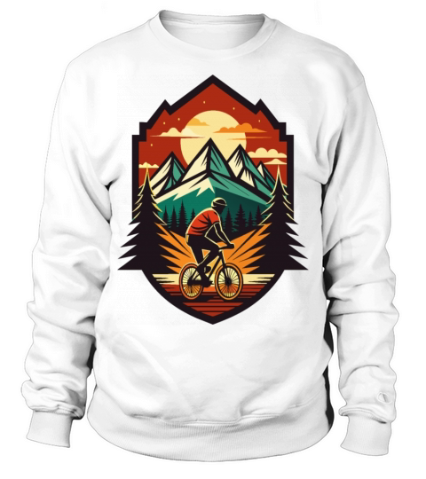 Mountain Biking Adventure - Vintage Sunset Style Sweatshirt Unisex