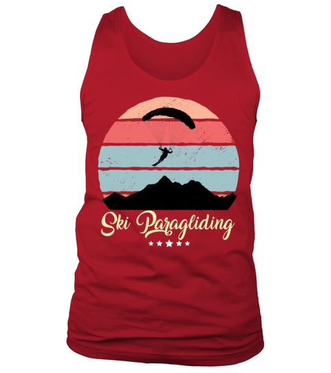 Ski Paragliding Vintage Retro Sunset Tank Top Unisex
