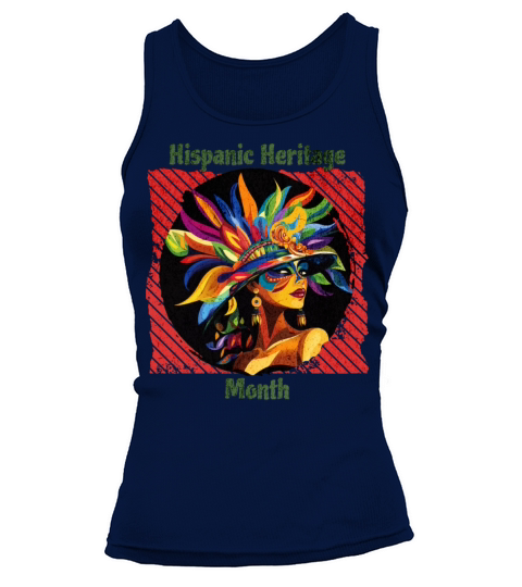 Elegant Hispanic Heritage Month Feathered Mask Tank top Woman