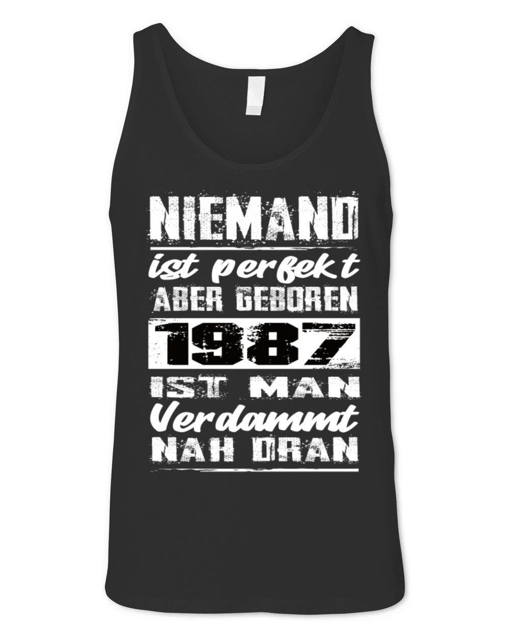 Nobody Is Perfect But Born 1987 Birthday Unisex Jersey Tank