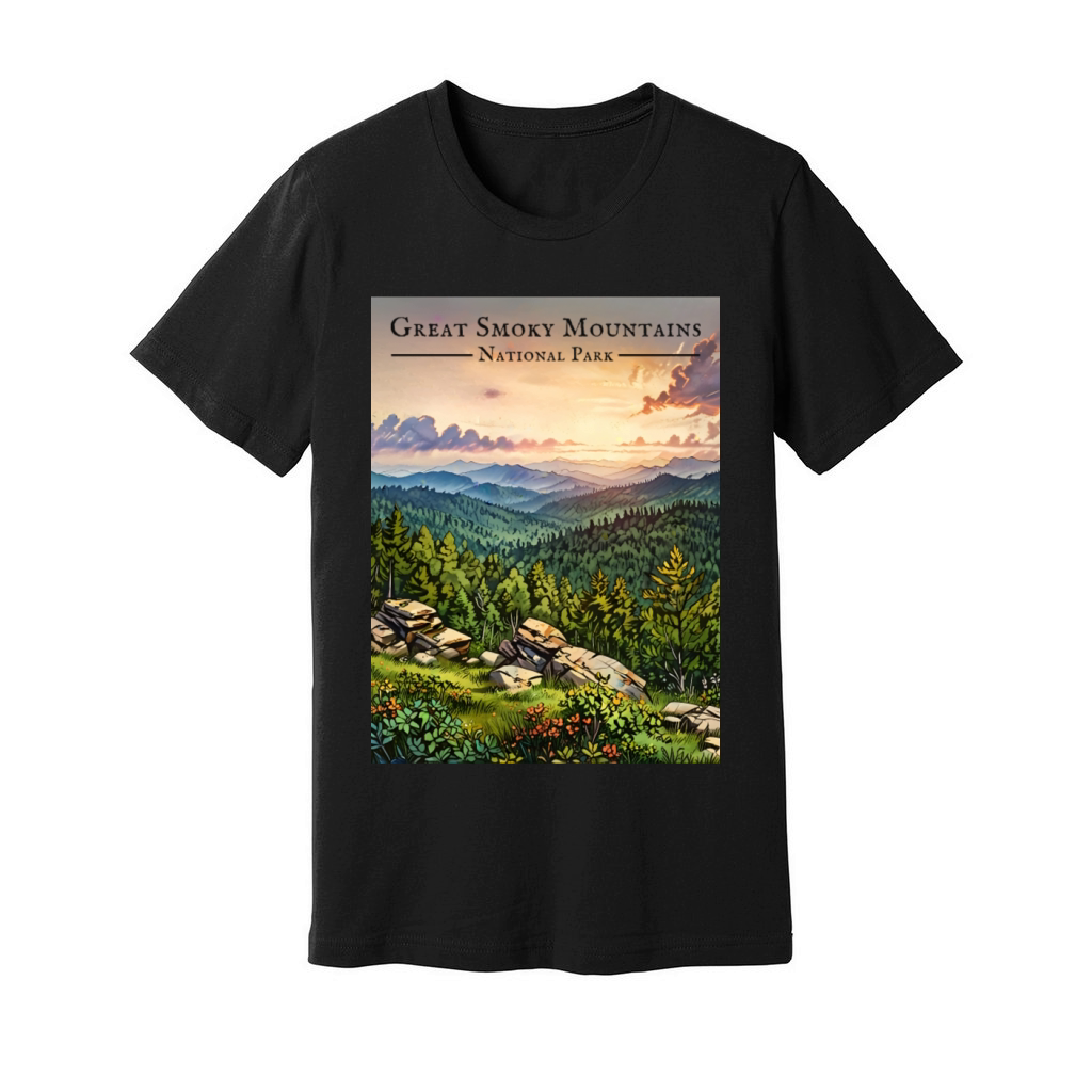 Sunset Serenity - Great Smoky Mountains Unisex Jersey Tee
