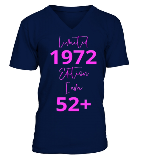 52th Birthday girl for Women Ladies old V-Neck T-shirt