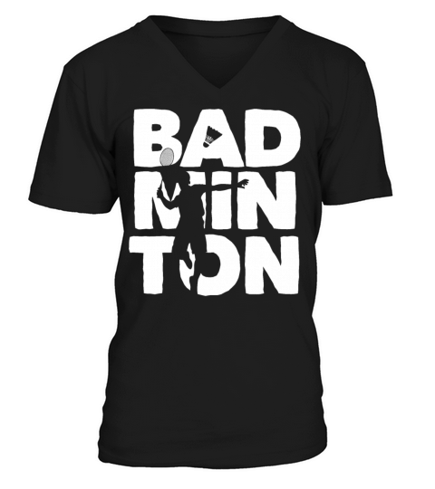 Racquet Shuttlecock Player Badminton V-Neck T-shirt