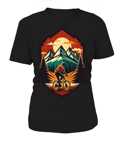 Mountain Biking Adventure - Vintage Sunset Style Women's T-Shirt