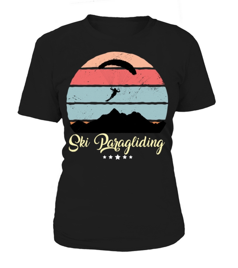 Ski Paragliding Vintage Retro Sunset Women's T-Shirt