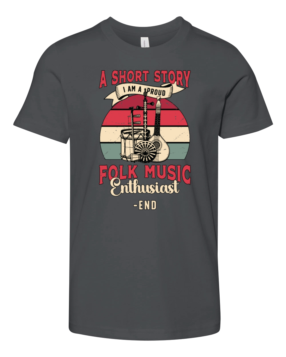 Folk Music Enthusiast A Short Story I Am Musician Youth Unisex Jersey Tee