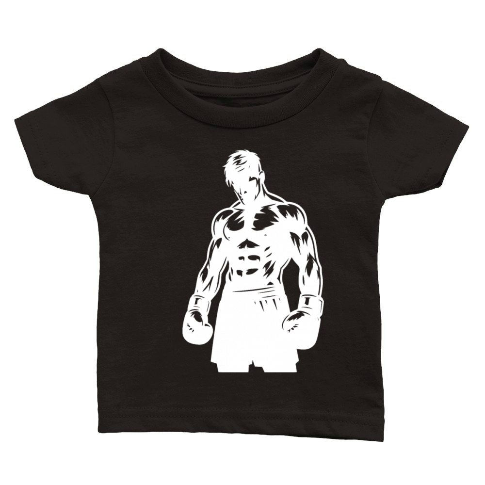 Boxer In Boxing Match Mode Vintage Shadow Style Classic Baby Crewneck T-shirt