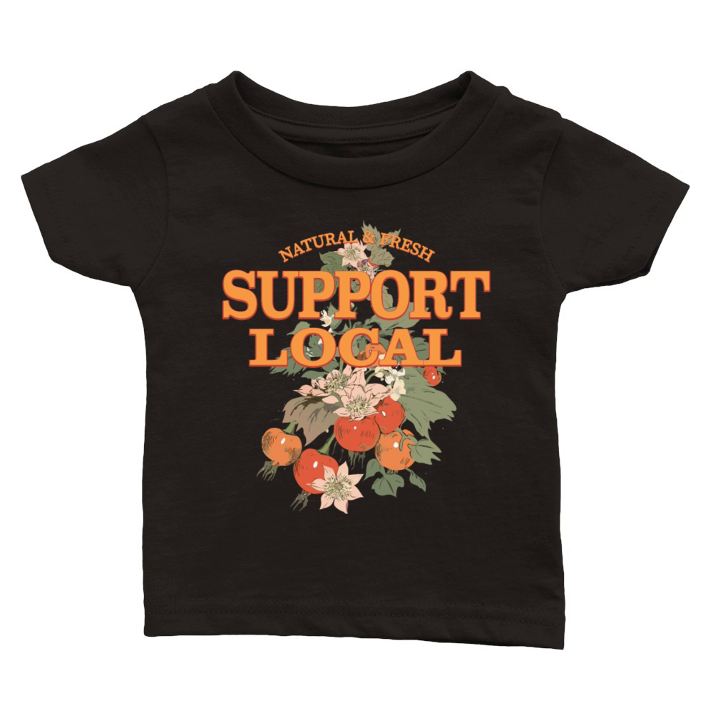 Retro Fruit Graphic to Support Local Classic Baby Crewneck T-shirt