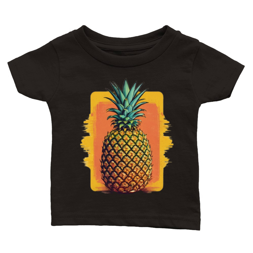 Retro Pineapple Graphic Tee - Tropical Vibes Classic Baby Crewneck T-shirt