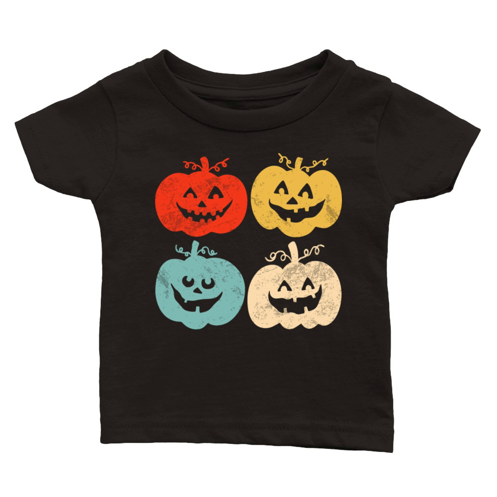 Vintage Halloween Pumpkin Funny Retro Gift Classic Baby Crewneck T-shirt