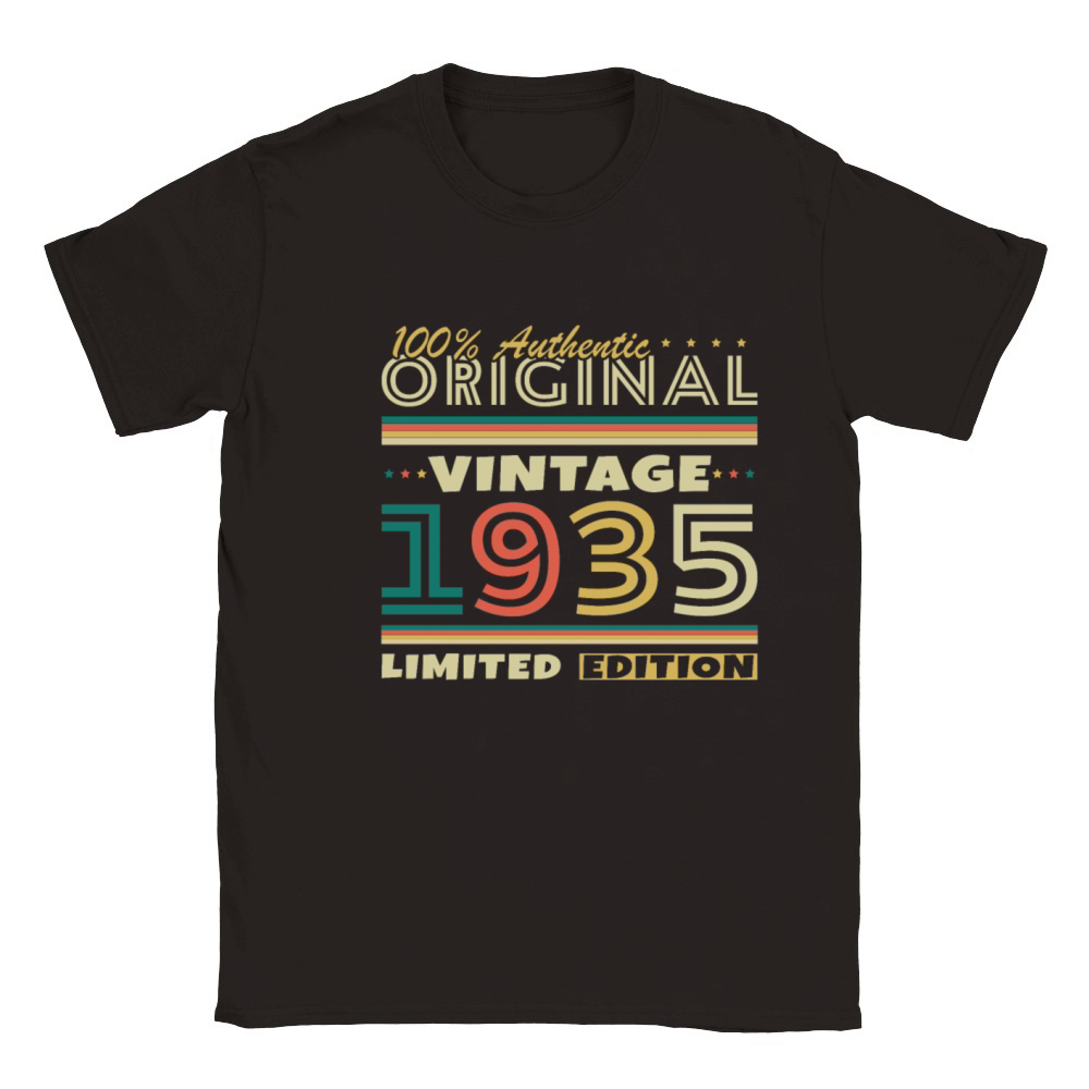 90 Years 1935 Vintage Retro Birthday Gift Classic Kids Crewneck T-shirt