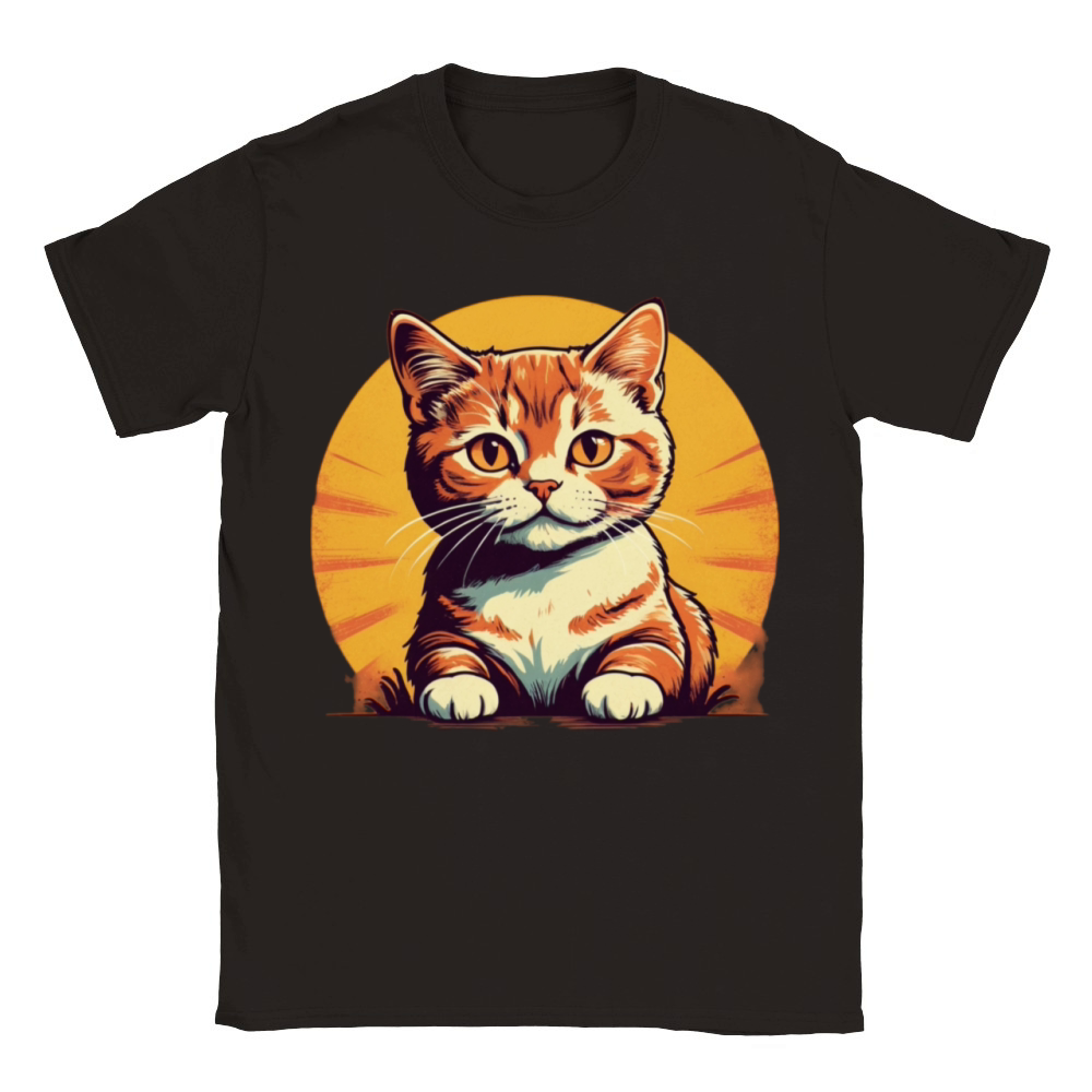 Retro Comic Style Cute Kitty - Vintage Feline Fun Classic Kids Crewneck T-shirt