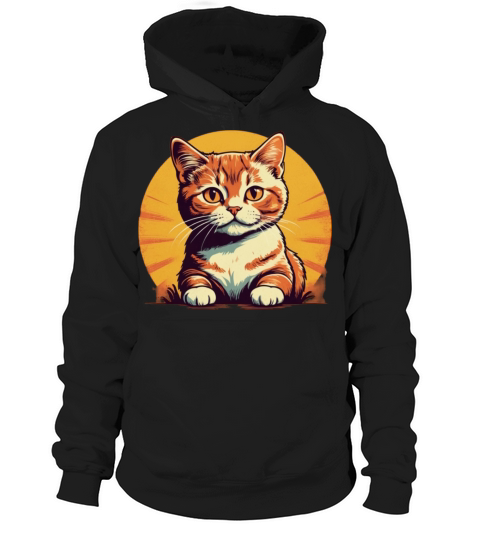 Retro Comic Style Cute Kitty - Vintage Feline Fun Hoodie Unisex