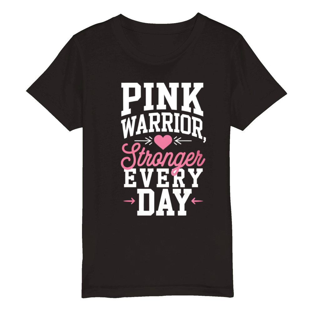 Pink Warrior Stronger Every Time Organic Kids Crewneck T-shirt