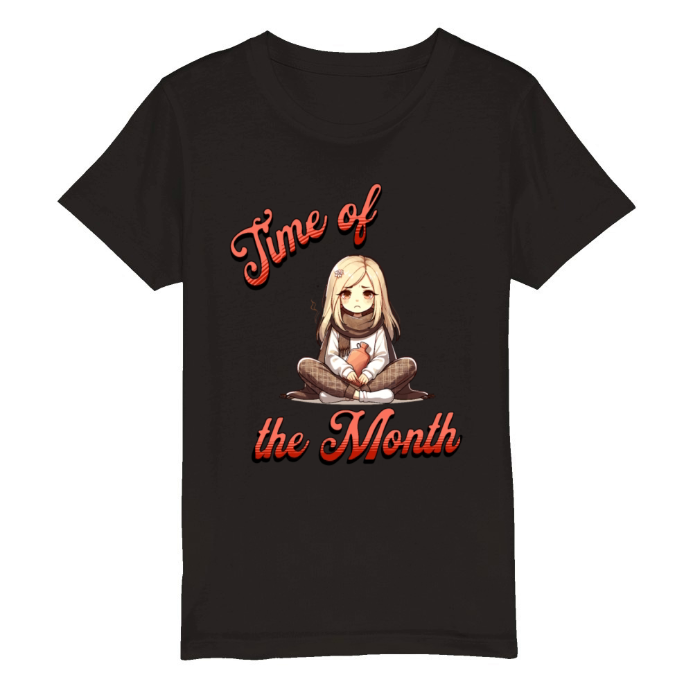 Time of the Month Menstruation Art Organic Kids Crewneck T-shirt