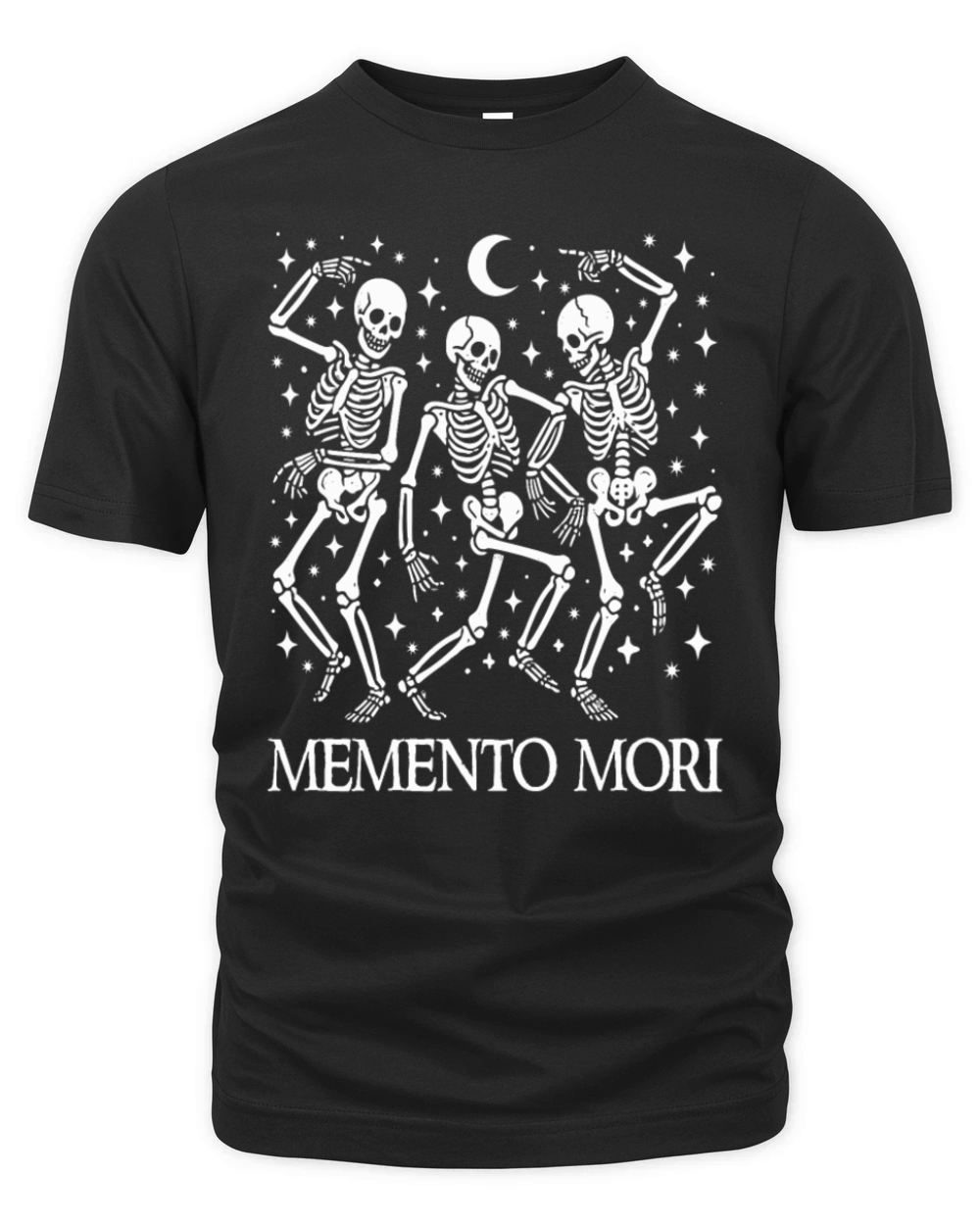 Memento Mori Latin Death Quote Dancing Skeletons Organic Unisex T-shirt