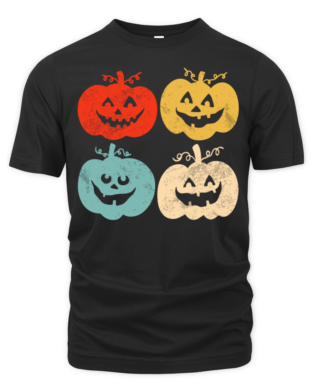 Vintage Halloween Pumpkin Funny Retro Gift Organic Unisex T-shirt
