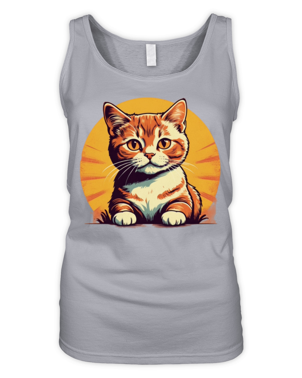 Retro Comic Style Cute Kitty - Vintage Feline Fun Organic Women's Tank Top