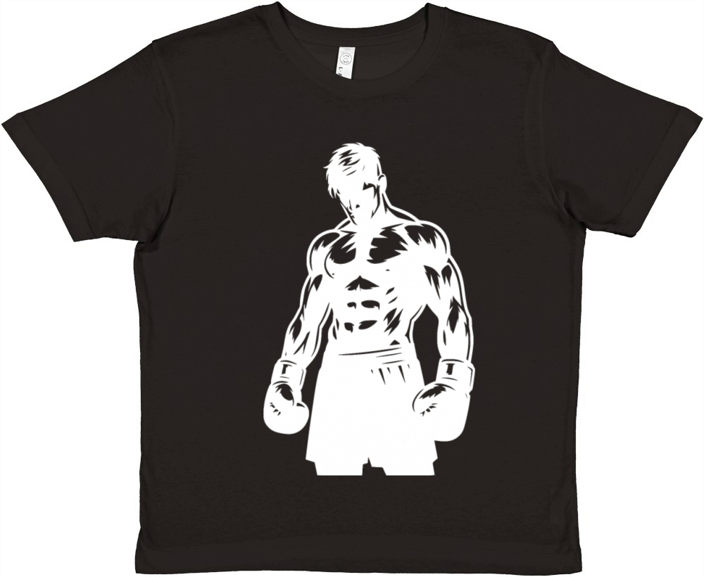 Boxer In Boxing Match Mode Vintage Shadow Style Premium Kids Crewneck T-shirt