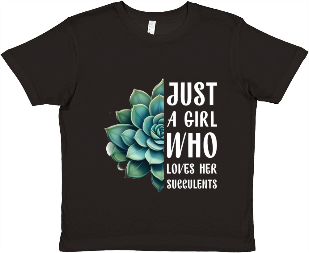 Just a girl who loves her succulents gift idea Premium Kids Crewneck T-shirt