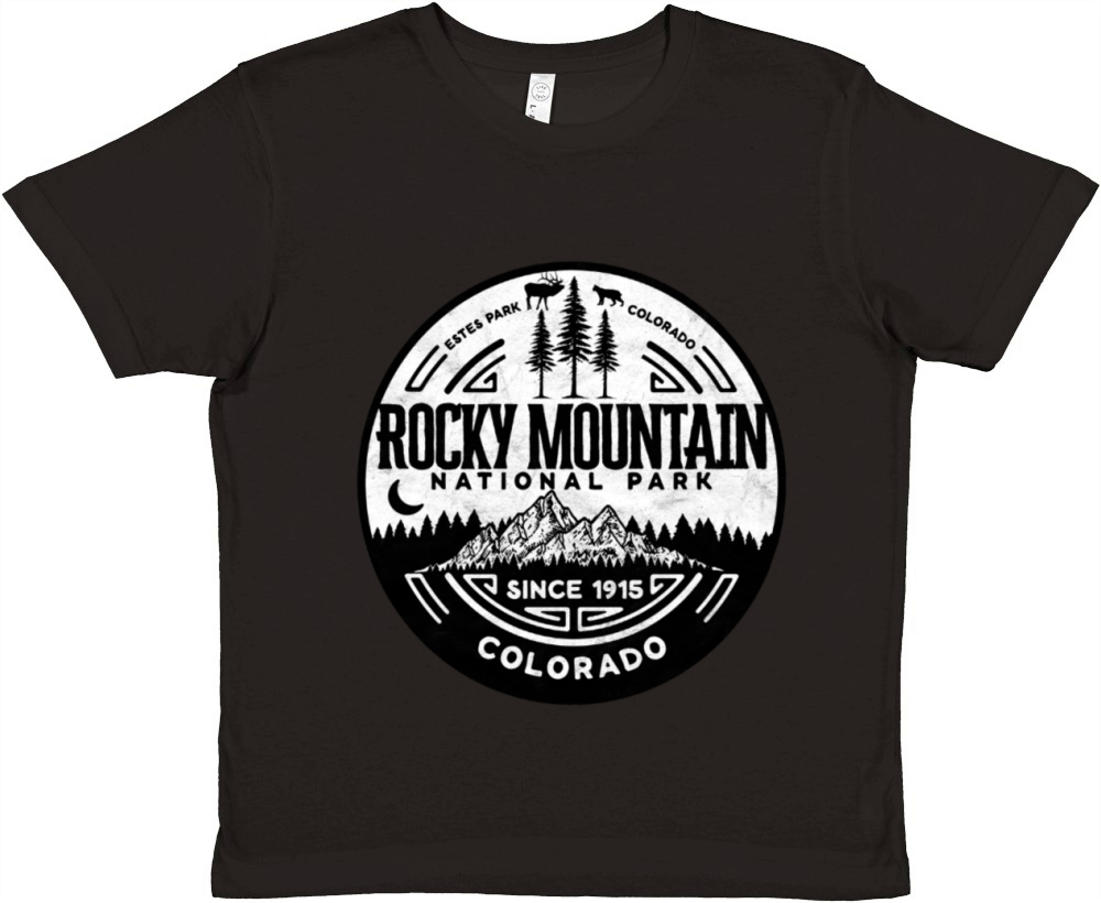 Mountain National Park Minimalist Design Premium Kids Crewneck T-shirt