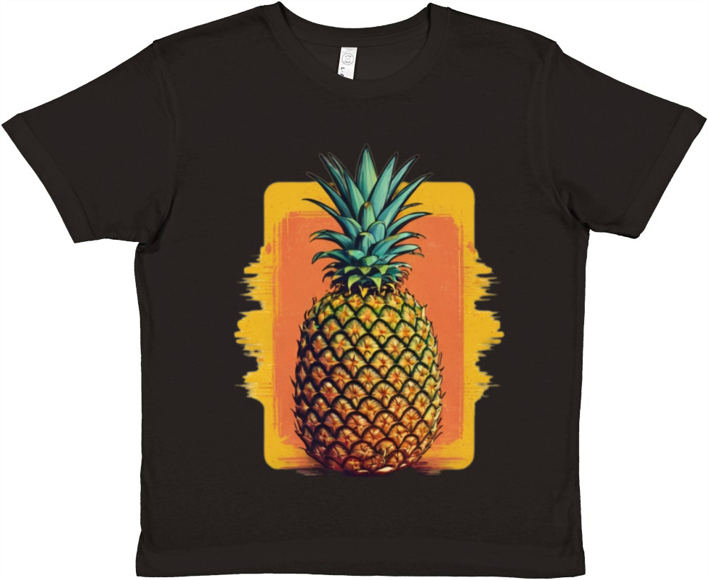 Retro Pineapple Graphic Tee - Tropical Vibes Premium Kids Crewneck T-shirt