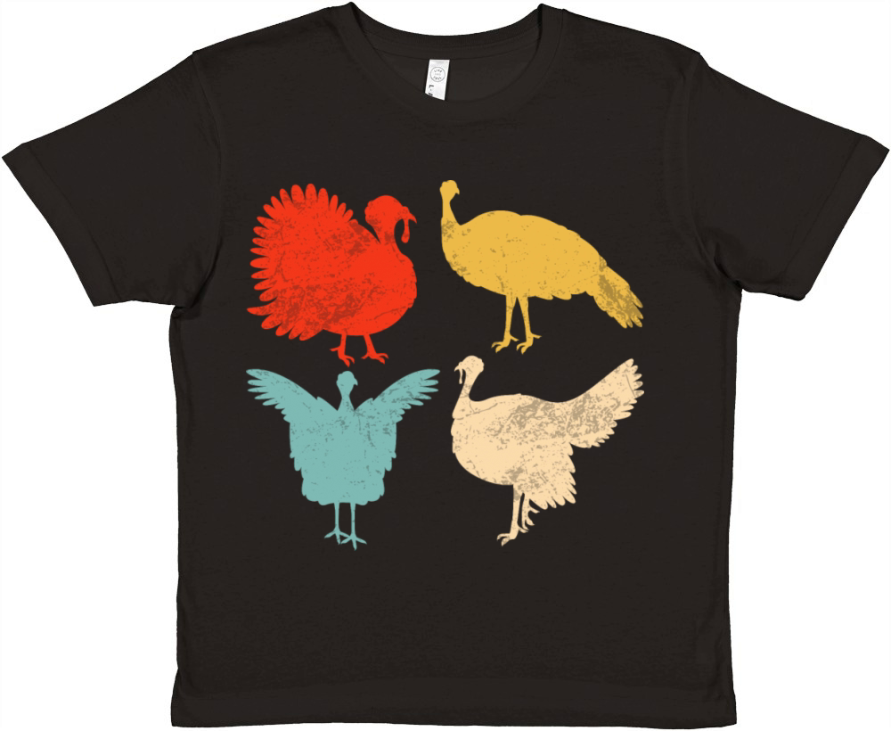 Vintage Thanksgiving Turkey Funny Retro Gift Premium Kids Crewneck T-shirt