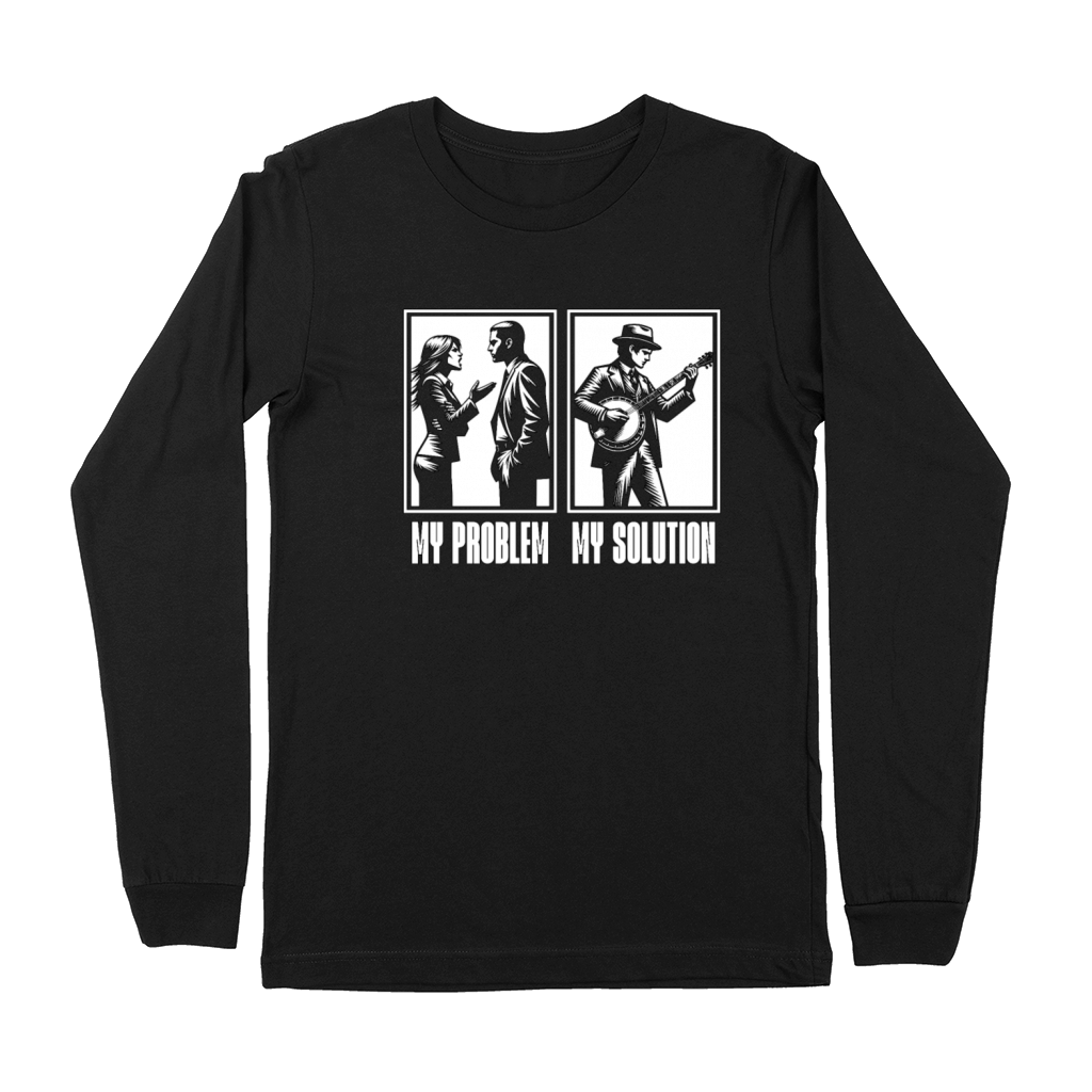 Bluegrass Music My Problem My Pictogram Dad Mom Premium Long Sleeve