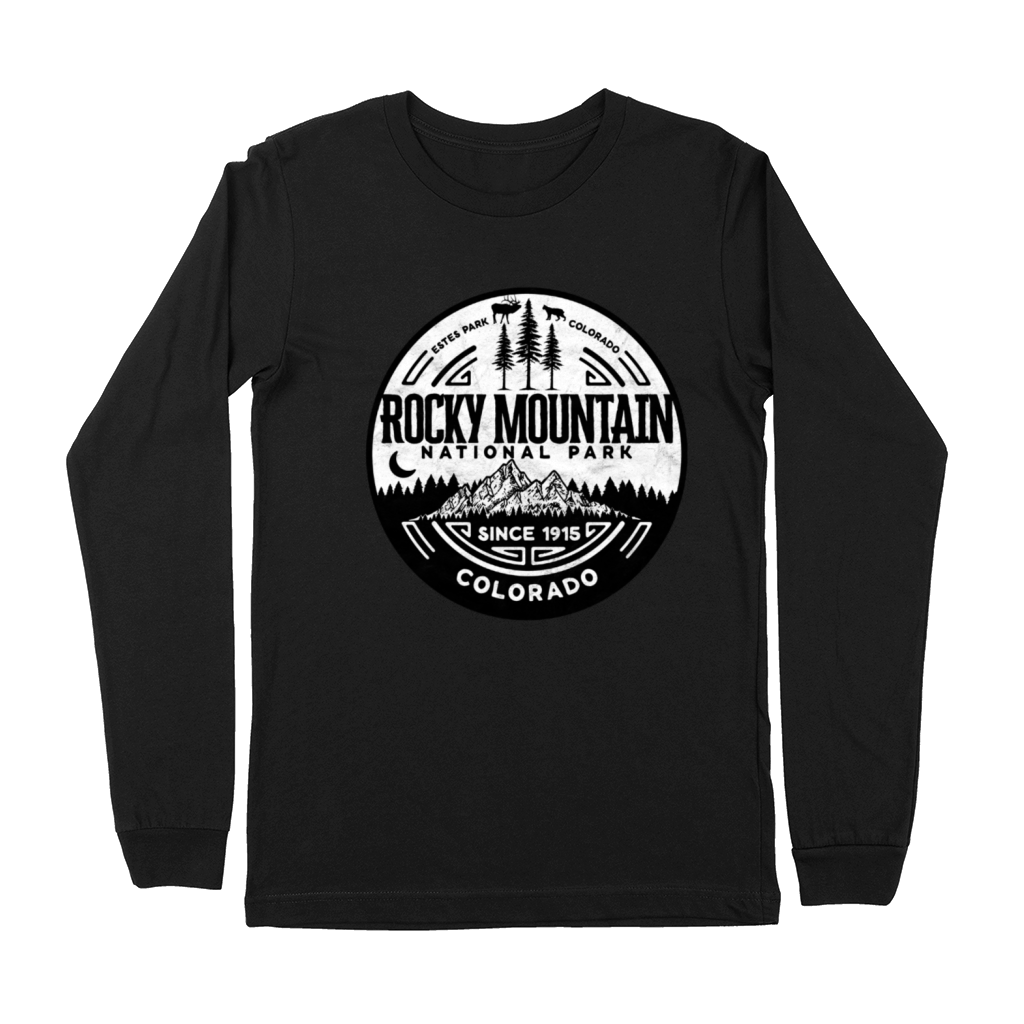 Mountain National Park Minimalist Design Premium Long Sleeve