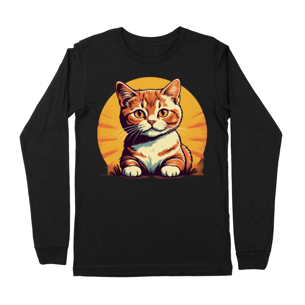 Retro Comic Style Cute Kitty - Vintage Feline Fun Premium Long Sleeve