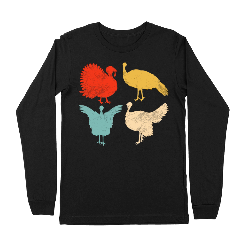 Vintage Thanksgiving Turkey Funny Retro Gift Premium Long Sleeve