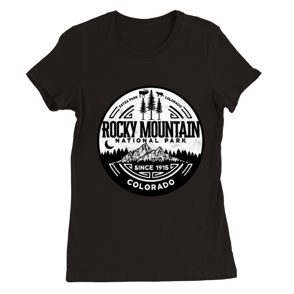 Mountain National Park Minimalist Design Premium Womens Crewneck T-shirt