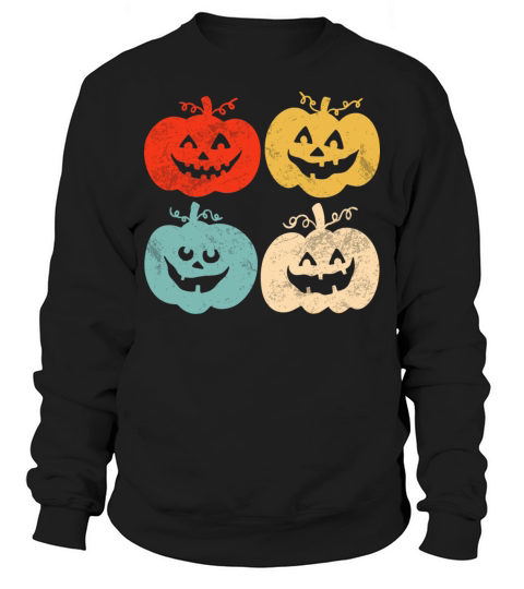 Vintage Halloween Pumpkin Funny Retro Gift Sweatshirt Unisex