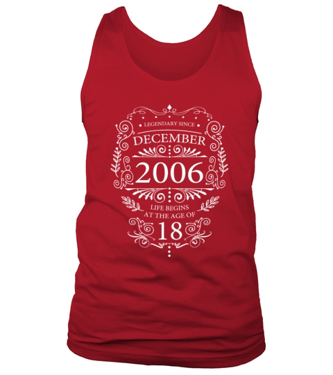 Legendary Since December 2006 Birthday Design Tank Top Unisex