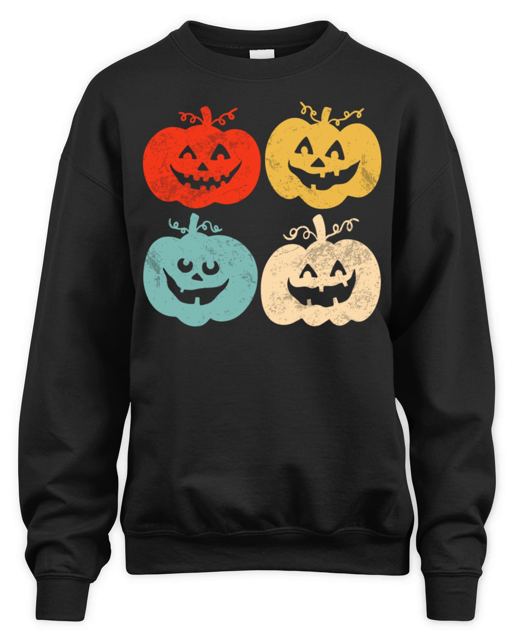 Vintage Halloween Pumpkin Funny Retro Gift Unisex Premium Crewneck Sweatshirt