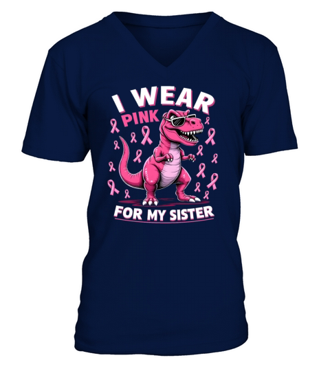 Breast Cancer Pink Awareness Design V-Neck T-shirt