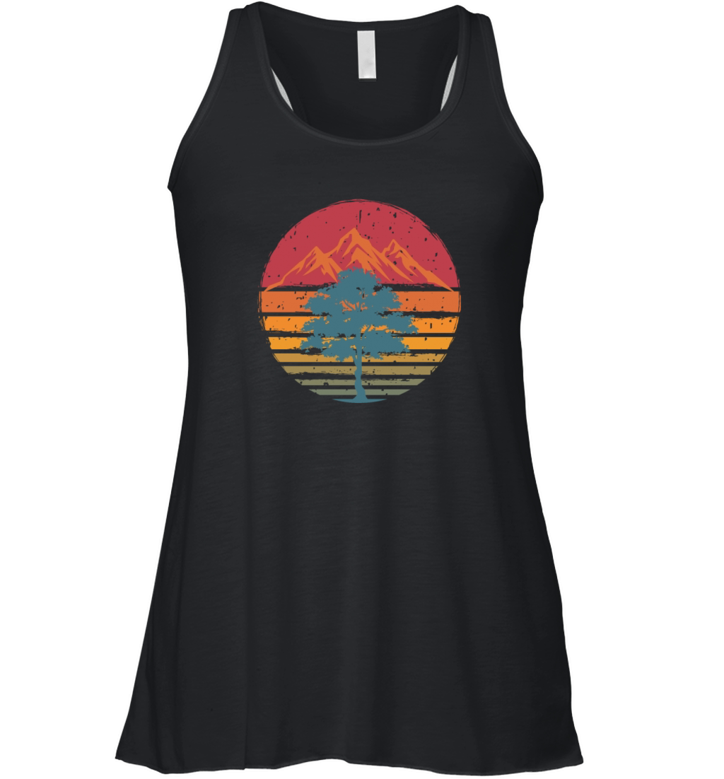 nature design retro background Women's Flowy Tank Top