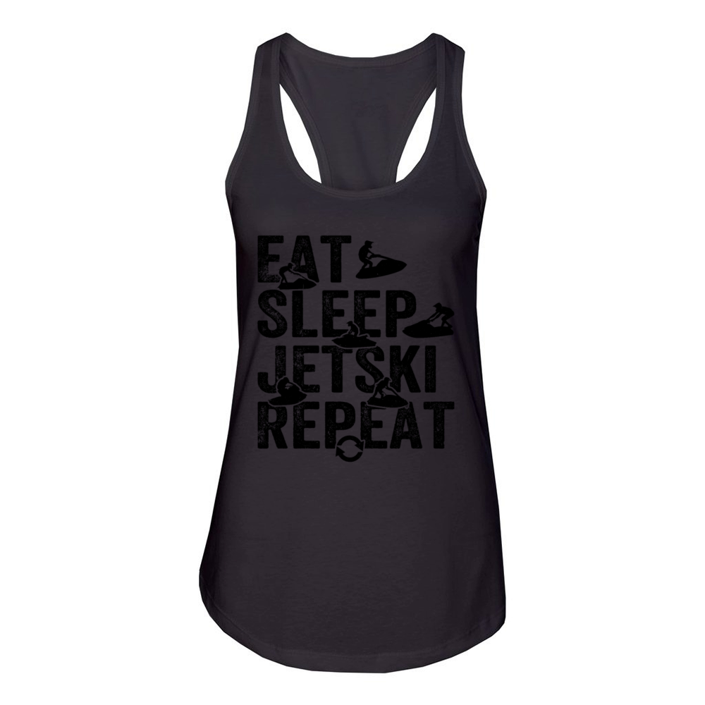 Eat Sleep Jetski Repeat - Jetski Lover Jetski Raci Women's Racerback Tank