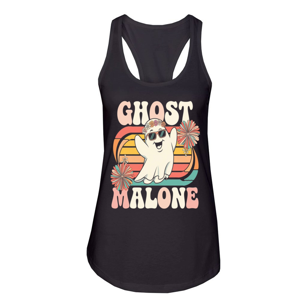 Ghost Malone Funny Halloween Women's Racerback Tank