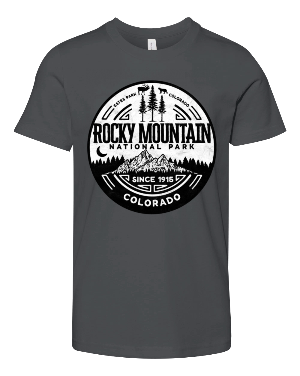 Mountain National Park Minimalist Design Youth Unisex Jersey Tee
