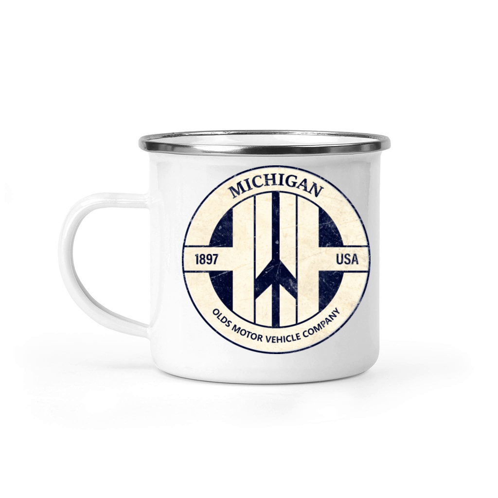 Oldsmobile Michigan Vintage Camping Mug