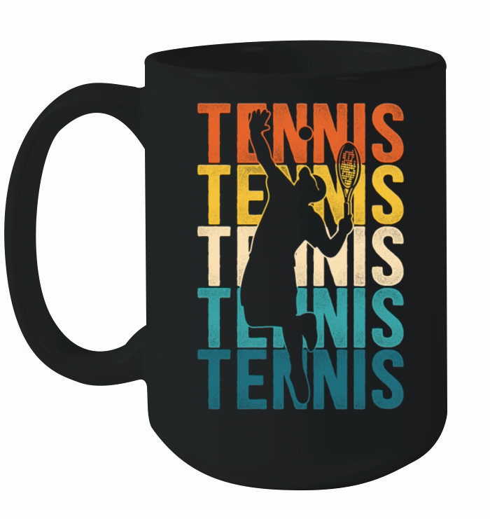 Funny Tennis Player Racket Retro Ceramic Mug