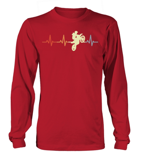 Motocross Rider Heart Rate Vintage Long sleeved Unisex