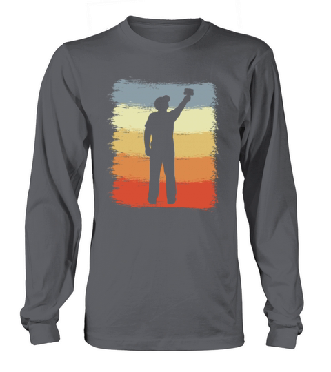 Vintage Painter Guy Drawing Long sleeved Unisex